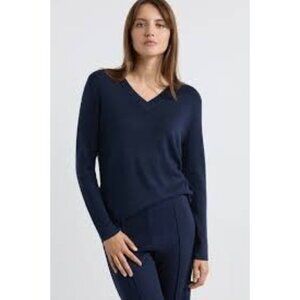 Banana Republic Womens V-Neck Sweater size Small Blue Pullover